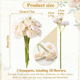 Ranunculus Artificial Flower 18 Pcs Faux Silk Mini Ranunculus Flowersfaux Silk Mini Ranunculus-Flowers For Home Decor, Wedding, Table Centerpiece And Bridal Shower Decorations & Arrangements