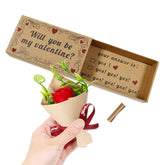 Will You Be My Valentine Card – Handmade Matchbox Gift With Mini Rose Gift, Cute Romantic Surprise For Her Or Him, Perfect For Anniversary, Valentine’S Day & Couples