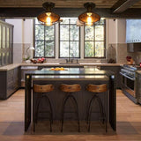 Farmhouse Flush Mount Ceiling Light Rustic Black Metal Cage Industrial Ceiling Fixture