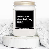 You Nique Designs Funny Knitting Gifts For Knitters 8Oz Soy Candle, Presents For Knitters And Crocheters, For People Who Knit, Candles For Yarn Lovers - Knitting Gift Ideas (Lavender & Vanilla)
