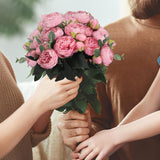 4 Packs Pink Peonies Artificial Flowers Bulk 20 Peony Heads, Small Silk Faux Fake Peony Flower With Stems For Home Wedding Decoration