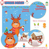 Christmas Party Games For Kids Pin The Nose On The Reindeer Xmas Activities Holiday Party Game With 24Pcs Nose Stickers Pin The Tail Christmas Party Favors Supplies For Adults