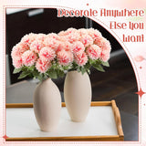 24 Heads Artificial Chrysanthemums Flowers Bouquets Silk Chrysanthemum Ball Fake Mum Artificial Mums For Outdoors Faux Silk Ball Flower For Home Table Centerpieces Decor (Champagne Pink)