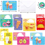 Valentine Day Cards Kids Food Theme Exchange Cards For Classroom Prizes Valentines Party Favor Supplies 28Pcs