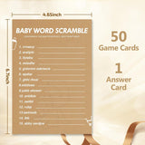Baby Shower Games-Baby Shower Word Scramble Game,50 Cards For Each Game(With Answer),Thick Paper,Hilarious,Funniest Baby Shower Games Ever