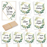 Set Of 33 Say Yes To The Dress Signs Wedding Shopping Props Signs Paddles For Bridesmaids And Brides Bachelorette Party Games (Eucalyptus)