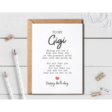To My Gigi - Gigi Birthday Card - Gigi Is The Greatest Gifts In My Life - Birthday Card For Gigi - Gift For Gigi Card- Christmas Gifts For Gigi