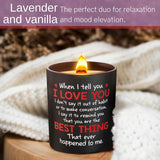 Anniversary Wedding, Birthday Gifts For Her Him - Love Romantic Gifts For Wife, Girlfriend, Boyfriend, Husband, Couples - Lavender & Vanilla Scented Candle