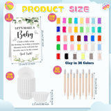 227 Pcs Eucalyptus Funny Baby Shower Games Set Decorations Let'S Make A Baby Modeling Clay Game Sign Kit 108 Modeling Clay 108 Cupcake Liners 10 Pencils For Gender Reveal Game Adult Art Diy