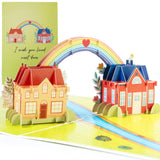 I Wish You Lived Next Door 3D Pop Up Card, Friendship Gifts For Women, Best Friend, Neighbor, Bff, Mom, Sister, Thinking Of You Card For Birthday, Mother’S Day, Just Because