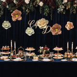 Crepe Paper Flowers Decoration For Wall Total 9 Pcs, Artificial Flowers For Wedding Decor,Flower Backdrop Decor, Baby Bridal Shower Birthday Party, Pink Peach Beige 3D Wall Flowers
