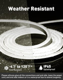 50FT 4500K Neutral White LED Neon Rope Lights 120V Cuttable Connectable Waterproof Strip