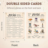 70Th Birthday Party Games, 1956 Quiz & Guess The Price Game Cards, 70Th Birthday Party Supplies For Men Women, Pack Of 30 Cards