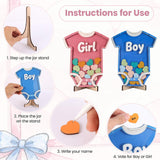 Baby Gender Reveal Voting Board With Stand, Girl Or Boy Voting Jar, Gender Guessing Girl Or Boy Game Board, Easy Tabletop Display For Baby Gender Reveal Games 2 Packs