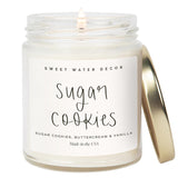 Sugar Cookies Scented Candle - Sugar Cookies, Vanilla, And Buttercream Scented Christmas Candles And Decor For Home - 9Oz. Clear Jar Soy Candle, Made In The Usa