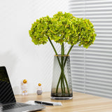 High Details Hydrangea Silk Flowers (About 225 Petals Each Flower), Artificial Hydrangea Flowers, Green Silk Hydrangea Flowers Pack Of 4 (Green)