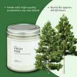 Soy Wax Candles (Fresh Pine) - Pine Candle - Soy Candles For Home Scented - Long Burning Premium - Hand-Poured (7Oz.)