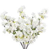 3 Pcs Cherry Blossom Branches For Vase Long Stems Artificial Flowers Spring Summer Decor White Faux Silk Cherry Blossom Branches For Home Wedding Party Table Centerpieces