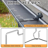 Christmas Light Hooks For Perforated Mesh Gutter Guards Metal Christmas Light Ornament Clips Hangers Gutter Guards Grid Hooks For Xmas Outdoor Hanging Decorations (50, Silver)