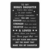 Stepdaughter Gifts Bonus Daughter Birthday Card - You Are Love More Than You Know - Step Adopted Girls Gifts From Stepmom Stepdad, Like A Daughter Wallet Card