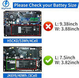 Dell 40Wh JK6Y6 Laptop Battery Replacement for Inspiron Latitude Vostro CF5RH C5KG6