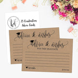 25 Graduation Advice Cards 2025 - Grad Notes, Advice And Wishes, & Words Of Wisdom Cards For Graduate In Bulk, Ideal For College And High School Graduation Games & Party (Rustic)