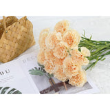 15Pcs Carnations Artificial Flowers Champagne Silk Carnation 20.47" Long Stem Fake Carnations Flowers For Weddings, Diy Crafts,Floral Arrangements Bridal Shower Home Decor(Champagne)