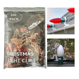 Christmas Light Clips, Holiday Light Hanging Clips, All In One Clip For C7 C9, Gutter Hooks For Outside Outdoor Roof (100 Pack)
