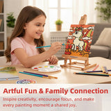 52Pcs Acrylic Paint Set With Table Easel, Art Painting Kit With Acrylic Paints, Canvas Panels, Paintbrushes, Canvas Supplies Kit For Kids, Adults, Beginners, And Artists, Red