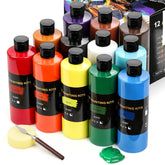 12 Colors Acrylic Paint Set (500 Ml/16.9 Oz Large Bottles), Non-Toxic For Kids & Adults, Acrylic Paint Bulk On Wood, Glass, Ceramic, Art Painting Supplies With Palette Knife & Art Sponge