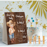 Don'T Say Baby Clothespin Games,Cowboy Baby Shower Game (Pack Of 1 Sign And 50 Mini Clothespins),Baby Shower Decorations,Baby Shower Game Gender Neutral,Party Favors Supplies - 08