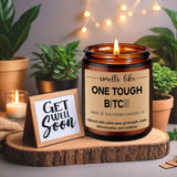 Scented Candles - Breast Cancer Survivor Gifts For Woman - Chemo Comfort Items, Cancer Care Gifts For Women - Funny Mastectomy, Cheer Up, Surgery Recovery Present For Chemo Patients, Mom