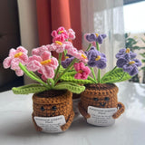 Artificial Crochet Flowers, Handmade Knit Floral Arrangements For Home Decor, Wedding Bouquet Centerpiece Gift For Mother’S Day, Birthday, Anniversary, Kitchen, Office Desk (Gradient Pink-B)