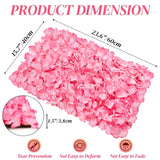 4 Pack 24"X16" Flower Wall Panel Set, Artificial Flower Backdrop, 3D Silk Pink Hydrangea Floral, Wall Decorative Faux Flower For Photo Centerpieces, Home Party Wedding Decoration