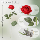 36 Pcs Roses Artificial Flowers In Bulk, Realistic Long Stem Fake Silk Roses For Party Home Wedding Centerpiece Office Diy Bouquets Decor?Red?