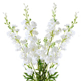 4Pcs 33.5'' White Delphinium Artificial Flower Faux Larkspur Long Stem Fake Floral Silk Bouquets Plant For Tall Floor Vase Spring Home Kitchen Wedding Outdoor Indoor Decoration