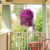 Artificial Fake Hanging Plants Flowers Basket For Spring Summer Outdoor Outside Decoration,Faux Silk Begonia Flower In Planter Look Real Uv Resistant For Home Porch Patio Balcony Yard Decor
