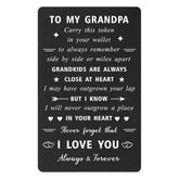Grandpa Gifts Grandfather Christmas Card - I Love You Grandpa Birthday Card, Thank You Gifts From Grandkids, Metal Engraved Wallet Cards