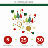 Festive Tree Scratch-Off Cards Holiday Party Games, Christmas Events, Prize Drawings