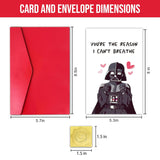 Darth Vader Valentines Day Card For Men, Funny Valentine’S Day Card For Him, Husband Boyfriend Valentines Day Card Gift Idea From Wife Girlfriend, You Are The Reason I Can’T Breath