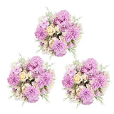 6 Pack Artificial Flowers, Fake Faux Peony Silk Hydrangea Plastic Carnations Daisy Realistic Flower Arrangements For Wedding Decoration Table Centerpieces, For Home Office Party Decor (Purple)