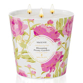 Blooming Peony Scented Candle, 28.2Oz 3 Wick Natural Soy Wax Large Candles, Long Lasting Clean Slow Burning No Toxic Décor For Home Relaxation, Romantic Dates & Gift-Giving