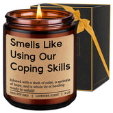 Funny Coping Skills Candle, Therapist Gifts - Mental Health, Graduation, Psychology, Appreciation Gifts For Therapist, Social Worker, School Counselor, Psychologist, Women - Therapy Office Decor