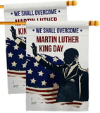 Martin Luther King Quote Wall 2 Pcs Banner Flag Garden Room Decorations Outdoor Tapestry Grave Yard Signs We Shall Overcome African American, Black History Month Gifts Made in USA