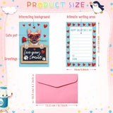 30 Sets Valentine‘S Day Exchange Cards Bulk Cute Animal Greeting Cards With 30 Pink Envelopes, Valentines Gifts School Classroom Kids To Exchange Presents