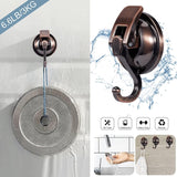 Suction Cup Hooks For Shower, Bathroom, Kitchen, Glass Door, Mirror, Tile – Loofah, Towel, Coat, Bath Robe Hook Holder For Hanging – Waterproof Wreath Hanger (2, Red Bronze)