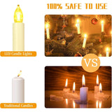 30Pcs Led Flameless Candles Battery Operated Christmas Tree Candles With Remote, Button Cell Battery, Timer, Dimmer Battery Candle Flickering Warm Light Window Candle Christmas Home Decor