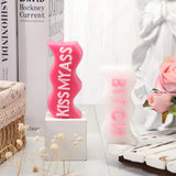 2 Pieces Christmas Aesthetic Candles Atmosphere Candle Wavy Word Fun Shaped Trendy Soy Wax Scented Cool Funny Gift For Office Birthday Home Xmas Decoration