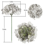 Silk Hydrangea Fake Flower 10Pcs Diy Floral Artificial Flower With Stems For Wedding Office Shower Decor Hotel Banquet Home Decor (Grey)