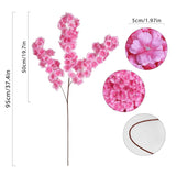 Cherry Blossom Branches 43.3In Long Stem Artificial Flowers Cherry Blossom Flowers Silk Flowers Faux Flowers Arrangements For Tall Vase For Wedding Home Bedroom Party Decor (Dark Pink)
